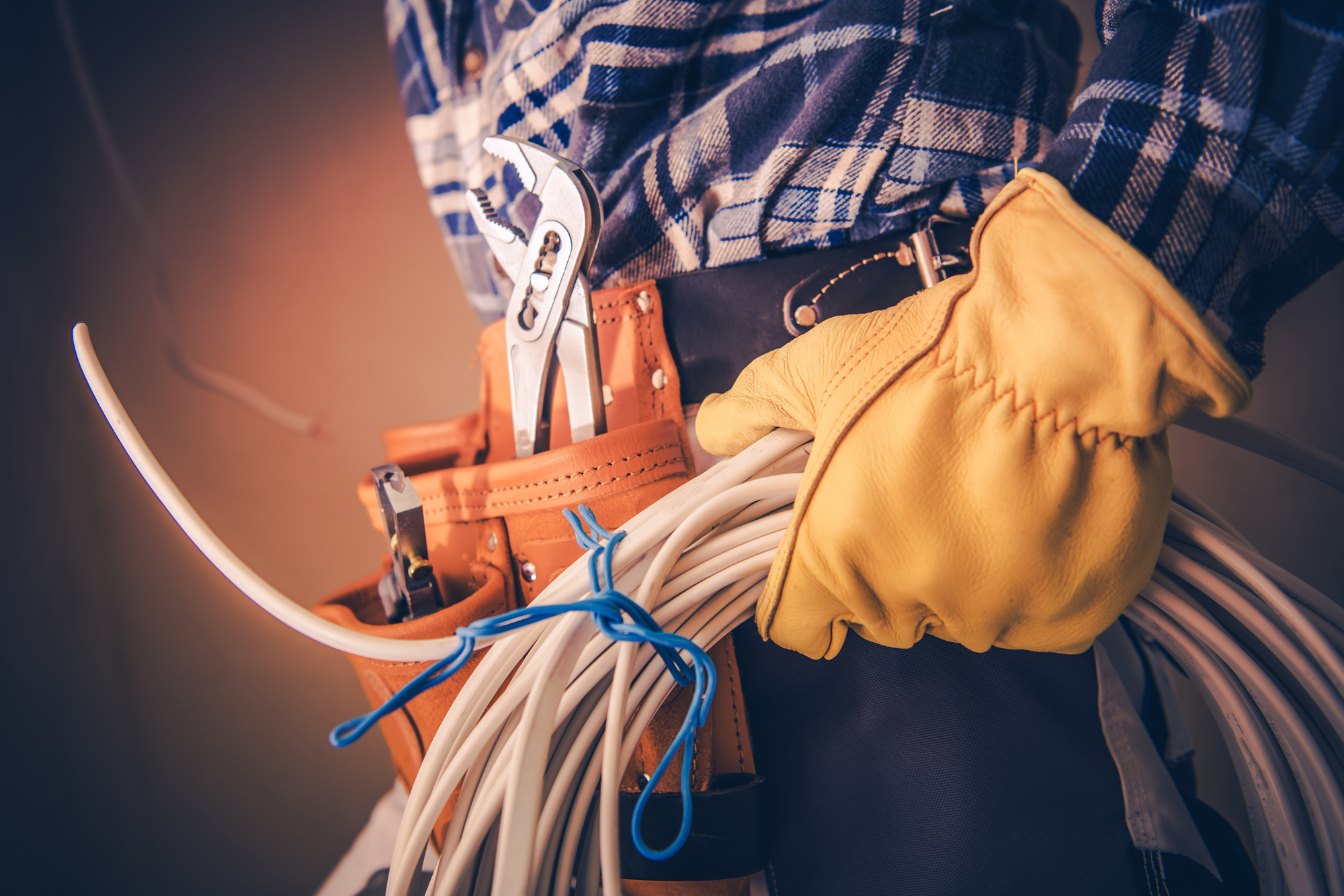 Electrician with Electric Cable